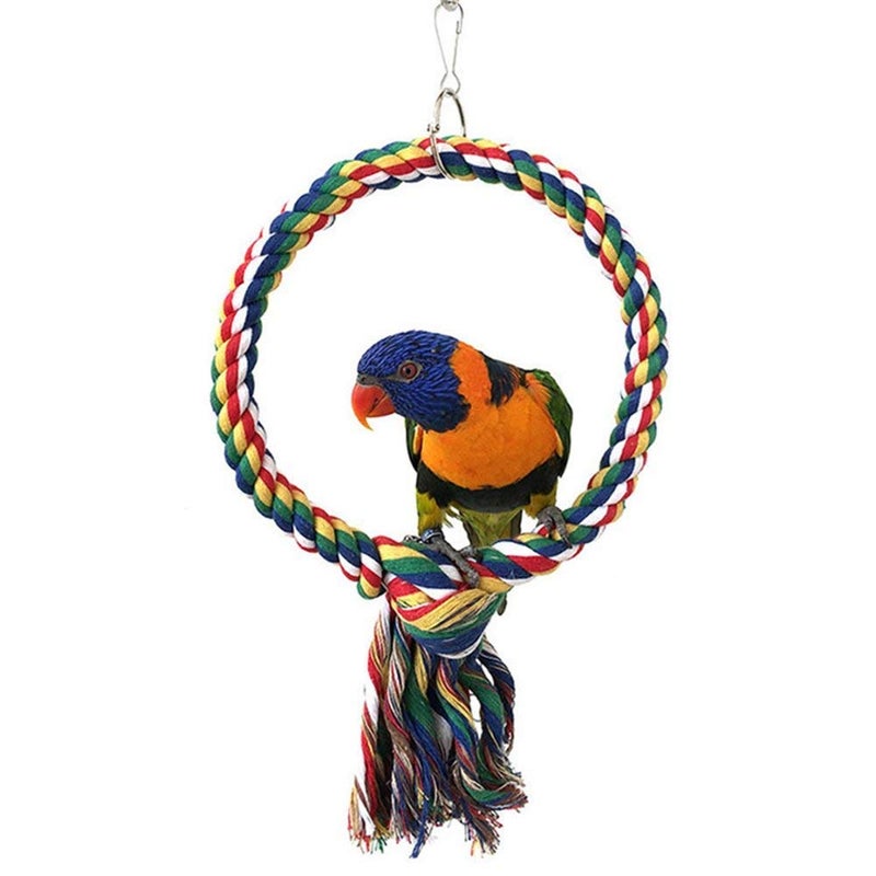 Litewoo Bird Swing Toy Colorful Cotton Rope Perches for Parrots Budgie Parakeet Cockatiel Conure Finch Lovebird - Image 5